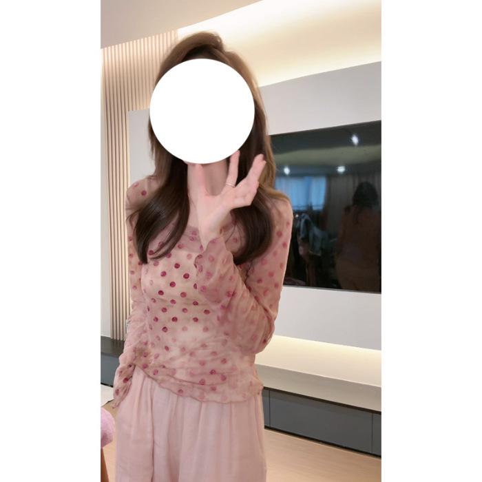 

Элегантная сетчатая футболка для женщин - Мода весна/лето 2025: Универсальный, Уникальный и Изысканный Женский Короткий Топ Large розовый