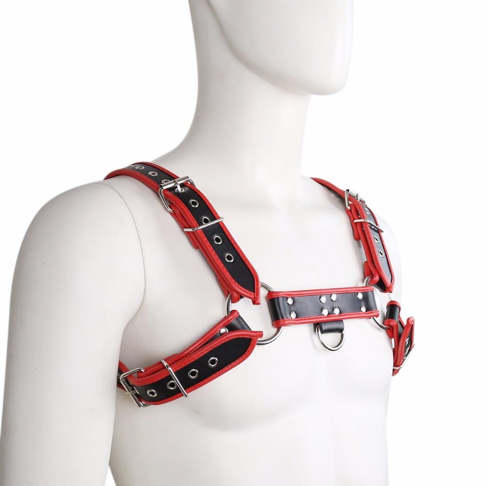 PU Leather Male Chest Harness Bondage Slave Fetish Restraints Straps Belts Sex Products Adult Toys Club Costumes Props For