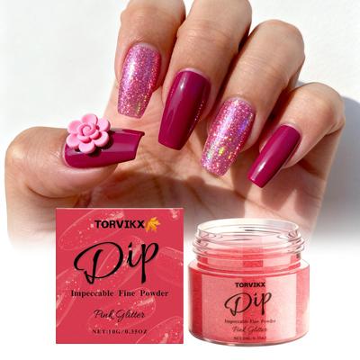 Czerwony brokatowy puder do dipowania paznokci, 3D błyszczące wykończenie i odporny na odpryskiwanie, jednolita kolorystyka, wygodny zestaw do manicure do domu i salonu