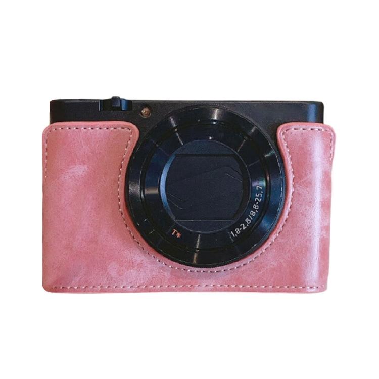 Elegant Leather Camera Case Half Camera Sleeve Bag Durability With Convenient Bottom Access