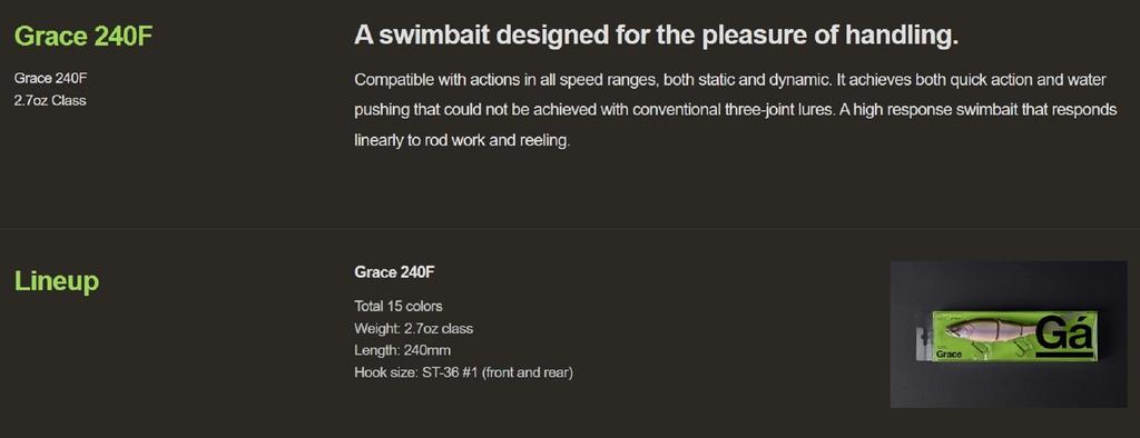 Galapagos Grace 240F Jointed Swimbait Floating Lure 10 (2652)