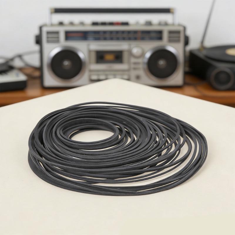 50Pieces Rubber Replacement Belts for Vintaged Auditory Devices Mixed 0.7mm and 1.0mm Stable Transmission Reduce Noise