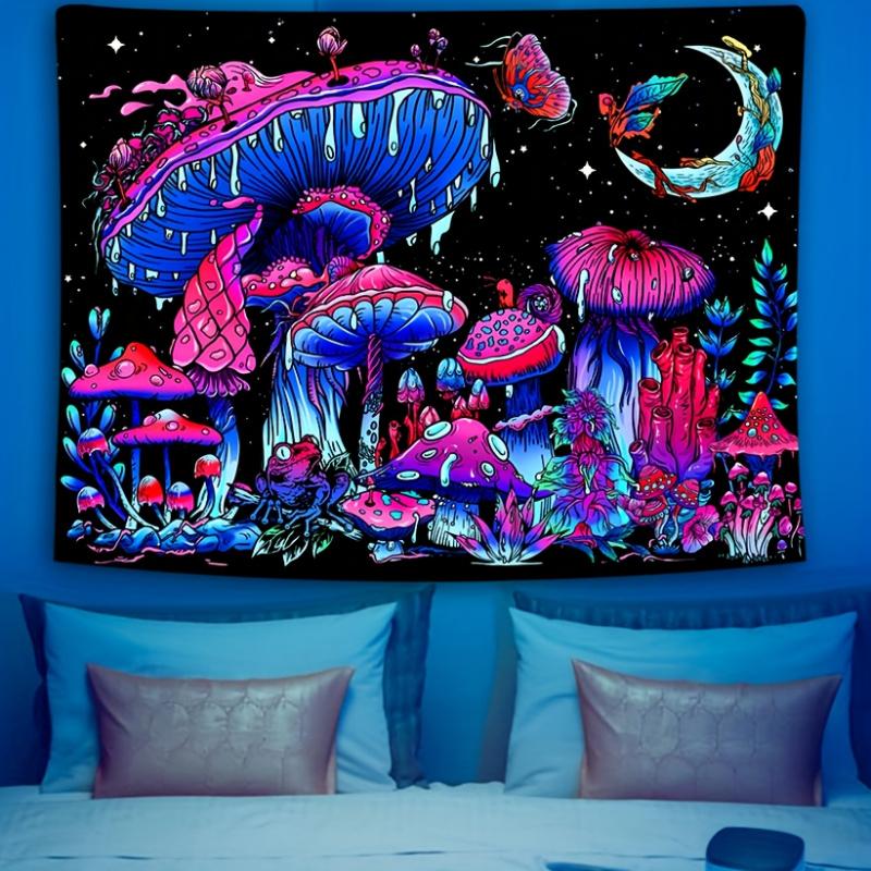 VIKAMA psychedelic mushroom fantasy forest tapestry bedroom bedside esports room bar party background tapestry atmosphere decor