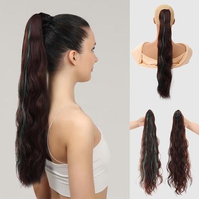 Synthetischer 24-Zoll-Krallenclip-Pferdeschwanz-Haarverlängerung Pferdeschwanzverlängerung Haar für Frauen Pferdeschwanzhaar Haarteil
