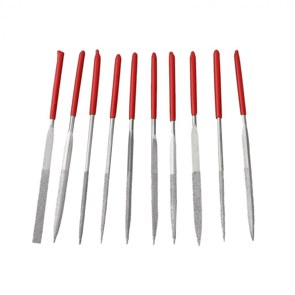 10 Pcs/Set Needle Files 3*140mm Electroplated Diamond For Grinding
