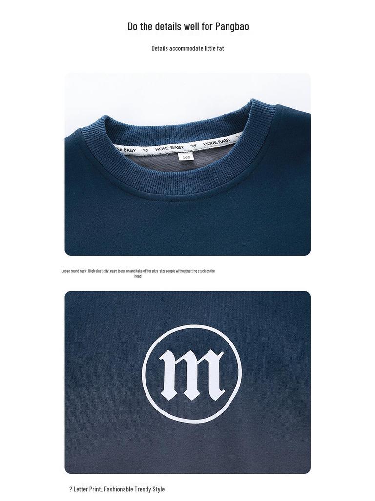 Herbst-Baumwoll-Kapuzenpullover & Sportswear Set für Jungen in Übergröße 2024 - Extra lockere Passform, Schönes zweiteiliges Set