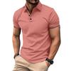 New Men's Casual POLO Shirt Ribbed Lapel Fashion Buttons Business Solid Colour Versatile T-shirt Tops