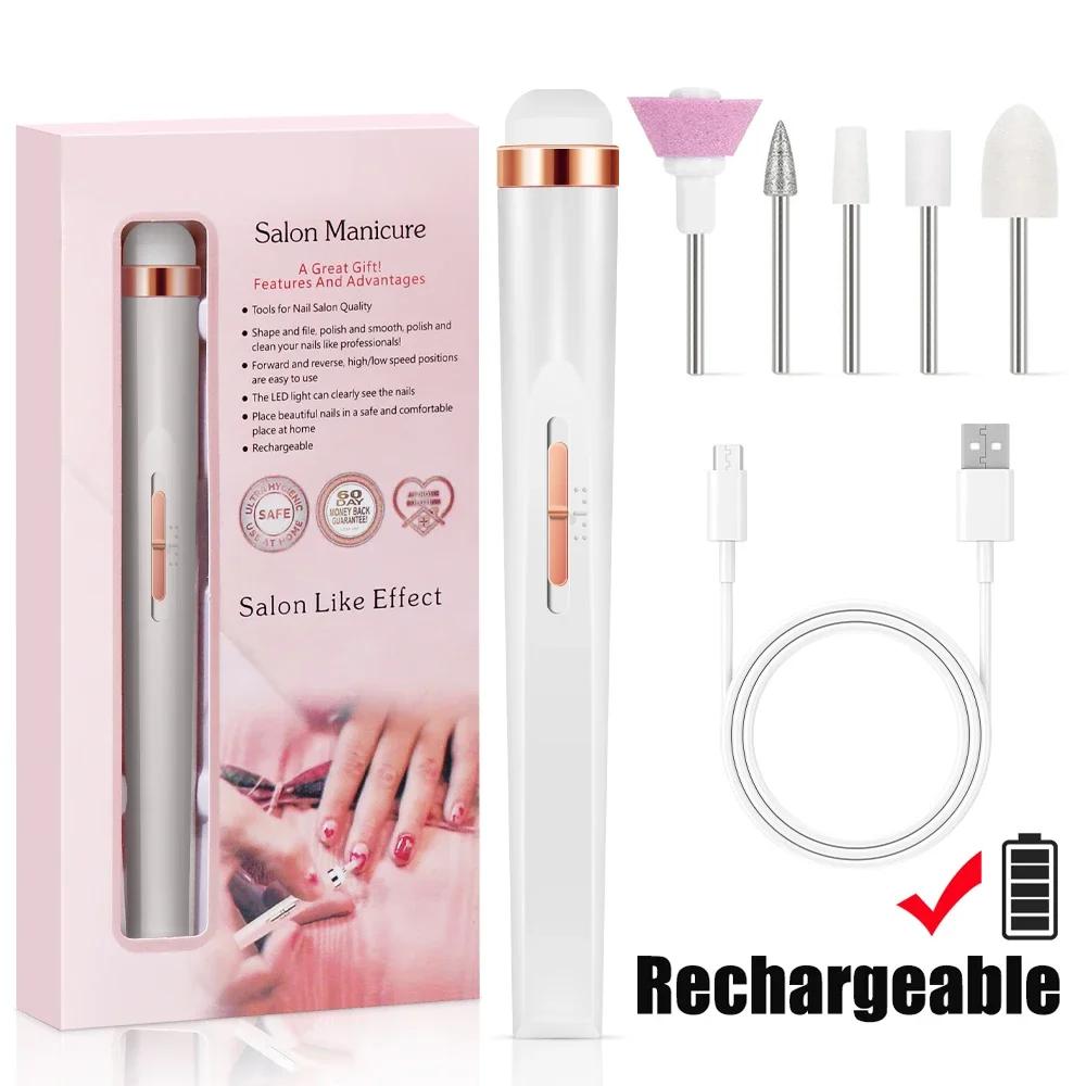 

Acrylic Electric Nail Drill Portable Nail Drill Machine Professional Drill Bits for Remove Nails Pedicure Manicure tools белый