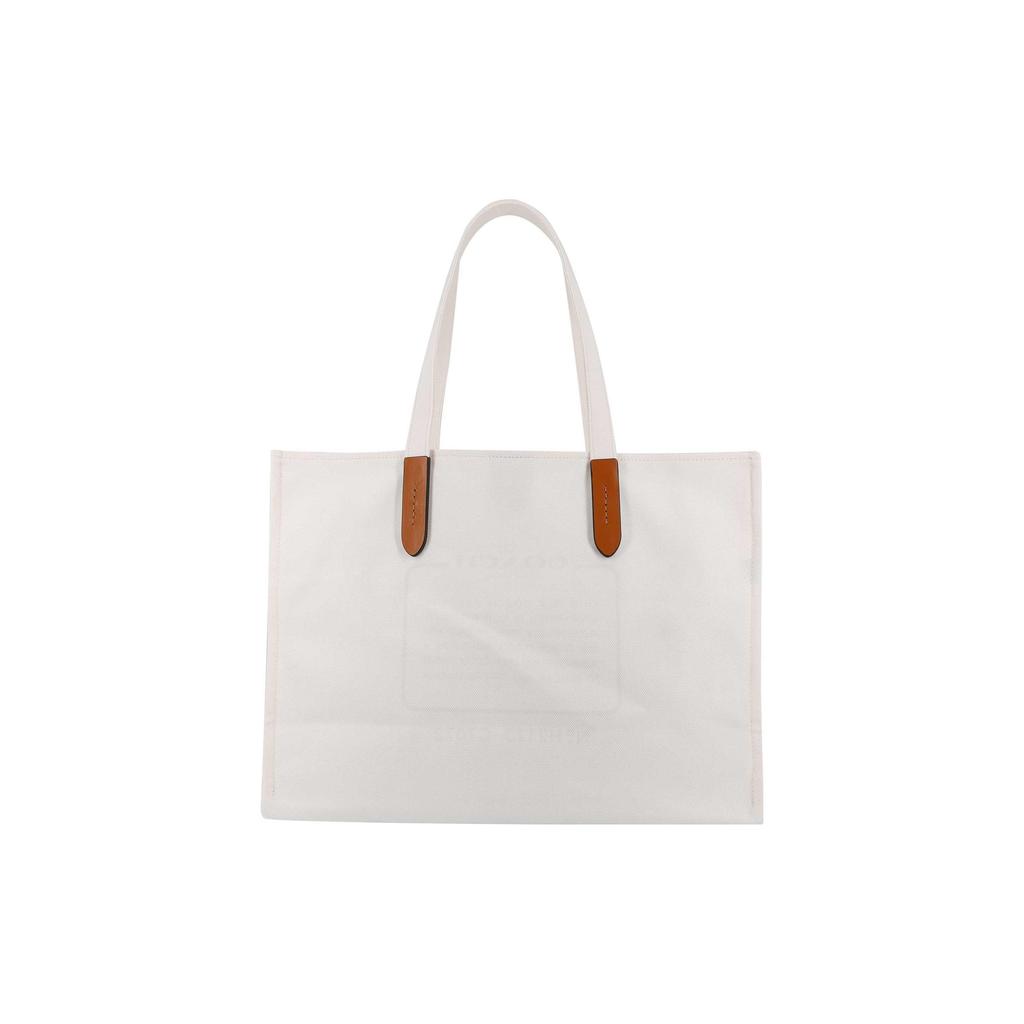 Coach Recycled Tote 42 80th Anniversary Recycled Material Recycled Canvas And Leather Tote Shopping Bag Women tote White C7072-V5CND