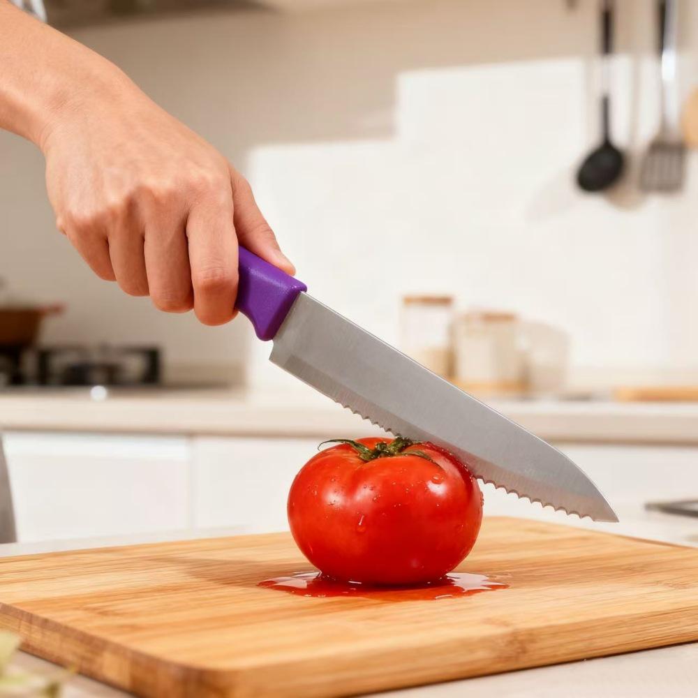 Multipurpose Serrated Stainless Steel Knife for Bread, Steak, and Fruit
