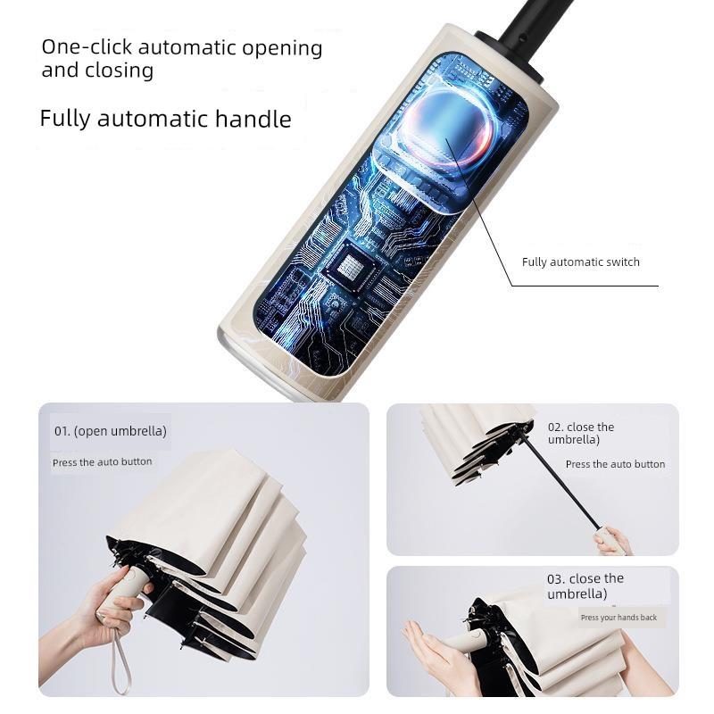 Fully Automatic Umbrella for Men, Large Size, Double, for Women, Dual-Use for Sun and Rain, Sun Protection Umbrella, with Logo Printing