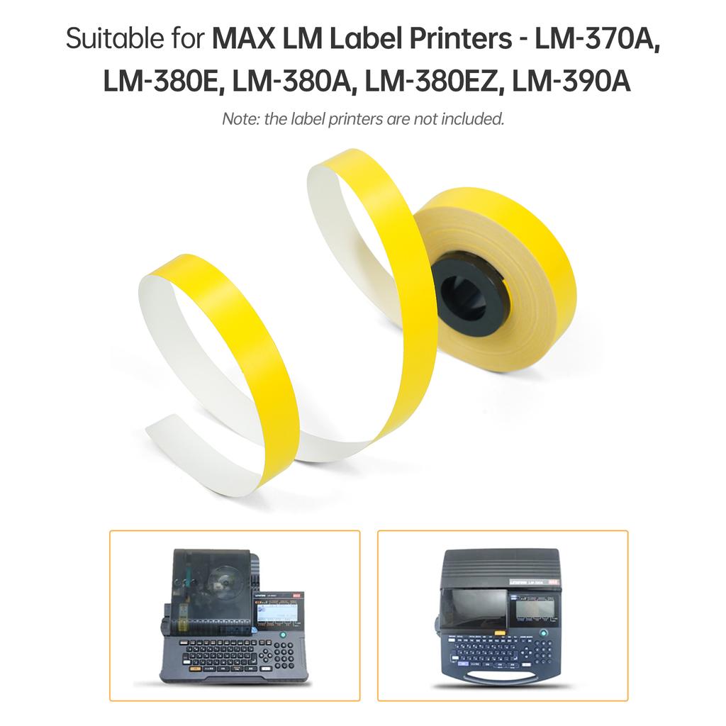 10-Pack PET Label Tapes Refills For MAX LM Label Printers LM-370A LM-380E LM-380A LM-380EZ