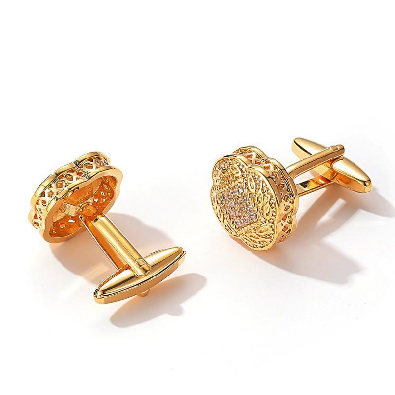 Men s Cufflinks Retro French Light Luxury Zircon Square Copper Shirt Jewelry artificial
