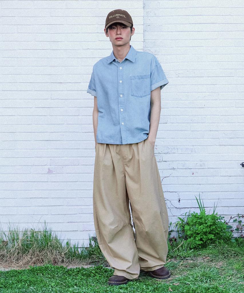 FILLUMINATE One-Pleat Curved Linen Pants - Natural