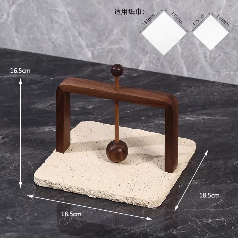 Huangdongshi Walnut Tissue Holder, Napkin Holder, Kitchen Upright Square Tissue Holder, Restaurant Desktop Tissue Storage Box