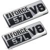 2pcs IFORCE 5.7L V8 Badge Side Emblem, 3D Door Badge NamePlate Decals Stickers Replacement for IFORCE (Chrome Black)