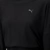 Puma Solid Color Logo Print Pullover Long Sleeve T-Shirt Women tops Black 522711-01