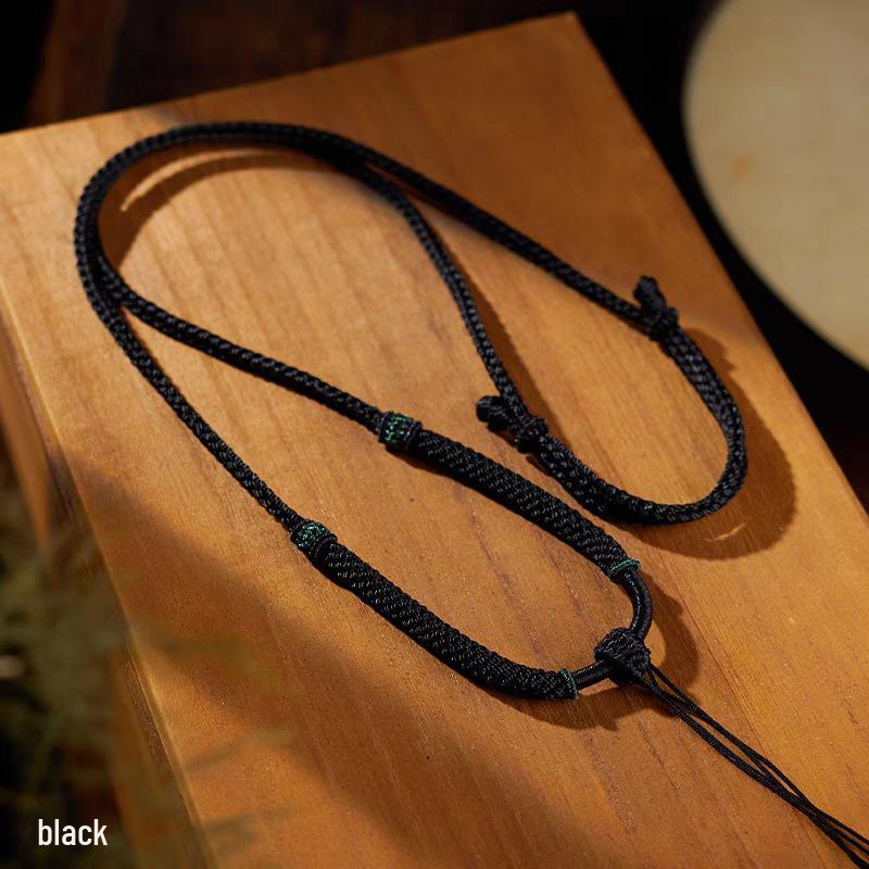 Hand-Woven Eight-Strand Unisex Necklace Rope for Pendants, Jade, Beeswax, Thangka