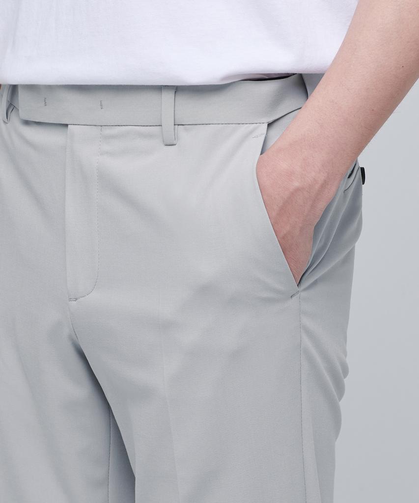 MUSINSA STANDARD [Cooltandard] Semi-Wide Hidden Banding Slacks [Light Gray]