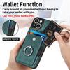 Retro Metal Ring Car Mount Magnetic Card Holder Pu Leather Phone Case For Iphone 18