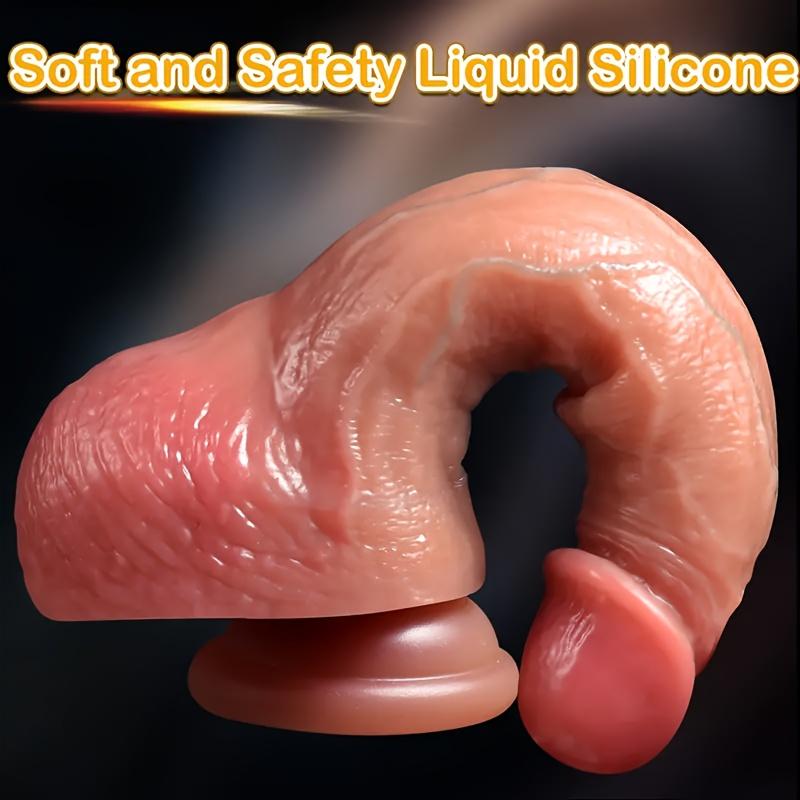 Realistic Movable Foreskin Dildos Squirting Dildo,2in 1 Silicone Foreskin Rooster Ejaculating Toy,Cum Penis for Vaginal & Anal Play,Sex Toys for Women