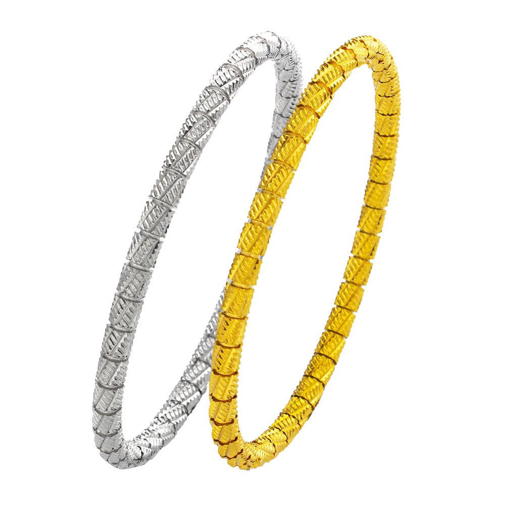 18K Gold-Plated Titanium Steel Bracelet with Classic Wheat Ear Engraving – Light Luxury Style Jewelry.