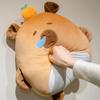 3-In-1 Capybara Throw Pillow Pp Cotton Filled Plush Pillow Blanket Cartoon Hand Warmer Portable Office Nap Leg Cover Artifact