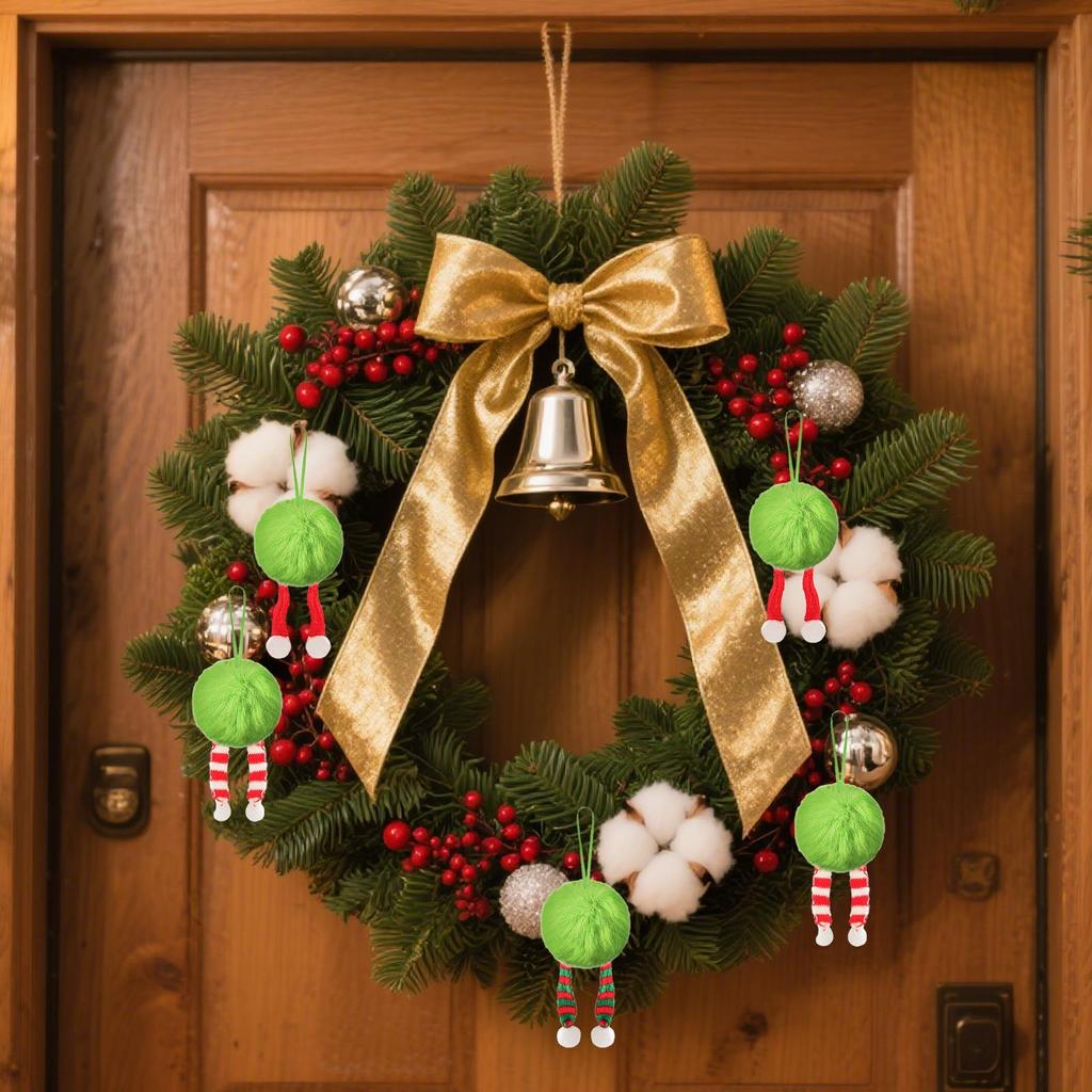 Christmas Ornaments Ball Home Indoor Plush Ornament Decor Weather-Resistant Soft 2.4 Inch Ball For Garden Stair Fireplace