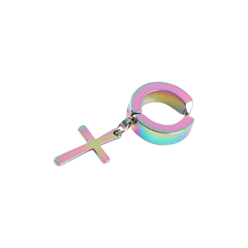 Gift Women Stainless Steel Non-Piercing Earring Fashion Jewelry Men Ear Cuff Cross Clip Earring