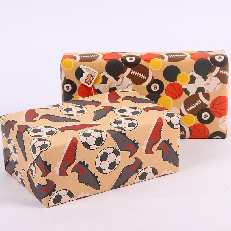 New World Cup Football Party Retro Kraft Wrapping & Gift Paper