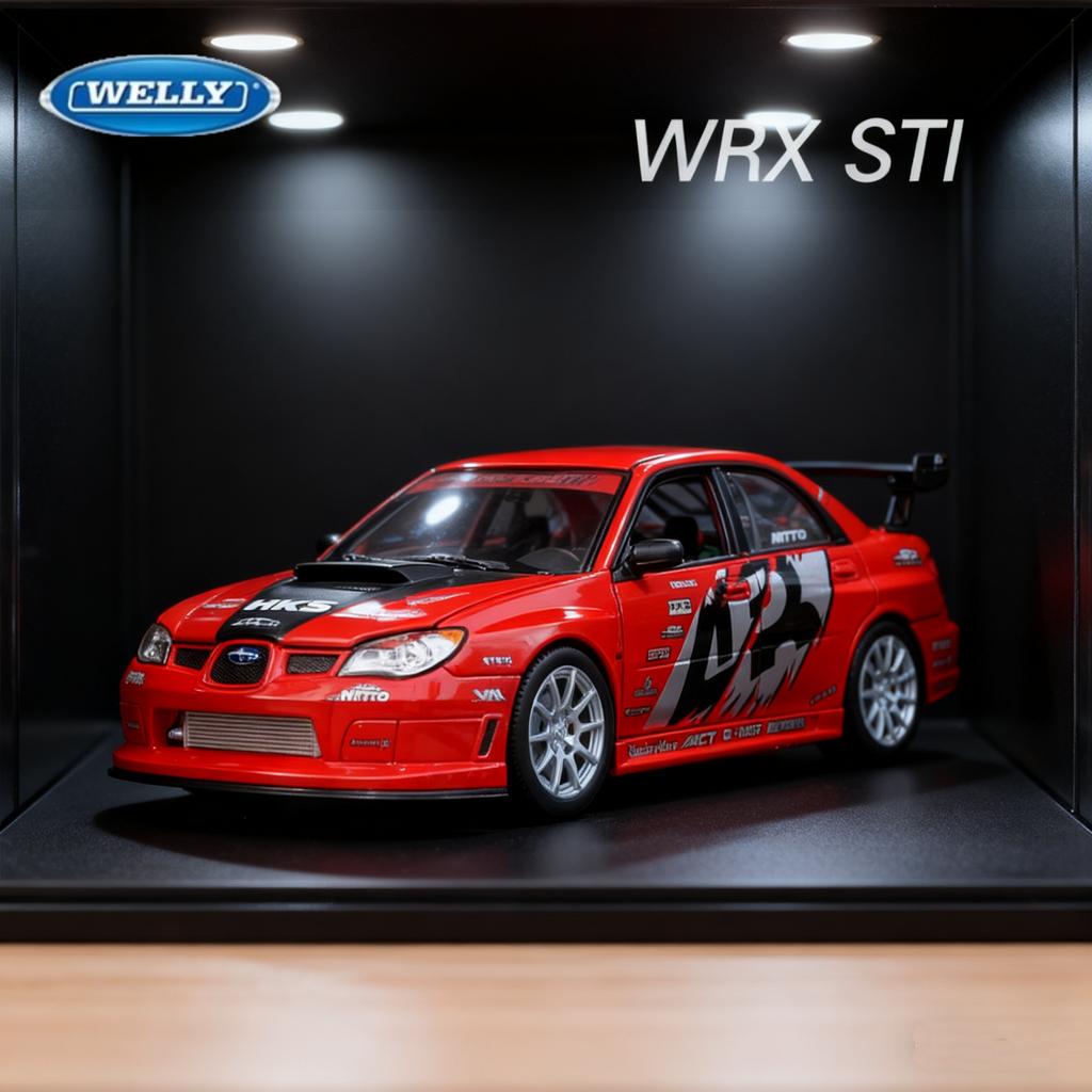 WELLY 1/24 Lmpreza Performance APR Subaru Alloy Miniature Scale Car Model Diecast Metal Collection Childrens Toy Vehicles Gifts