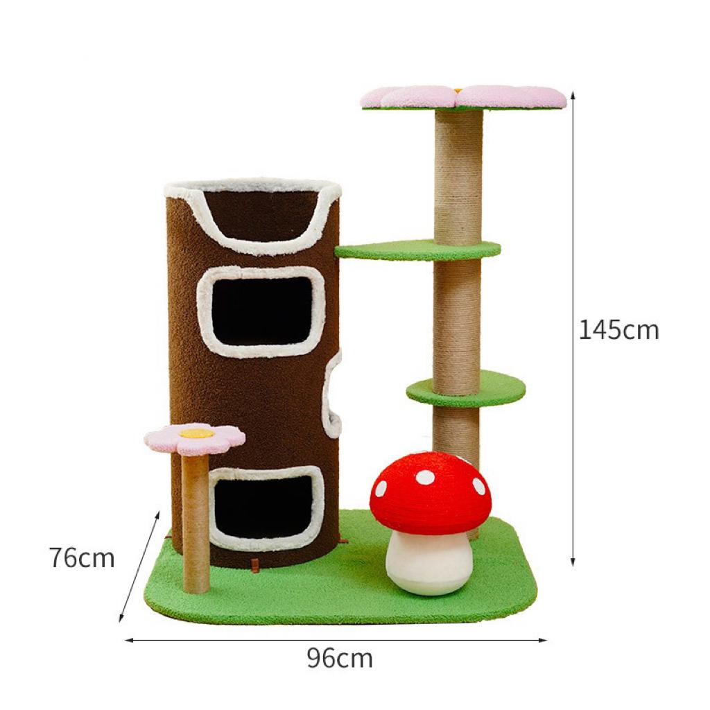Small Cat Tree Cat Nest Sisal Hemp Column Scratch Column Solid Wood Jumping Platform Corrugated