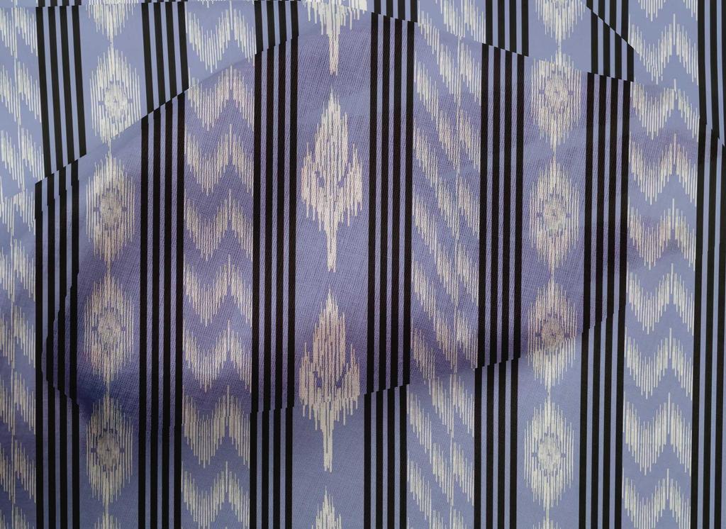 oneOone Cotton Flex Fabric Stripe Ikat Decor Fabric Printed BTY 40 Inch Wide