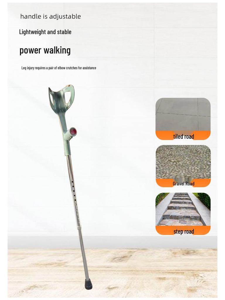 Adjustable Forearm Crutches for Rehabilitation - Portable Walking Aid for Elderly and Disabled