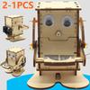 1-2PCS DIY Robot Eating Coin Model Assemble Kit Mini Teaching Learning STEM Project Science Education Aid Gift for School Lab