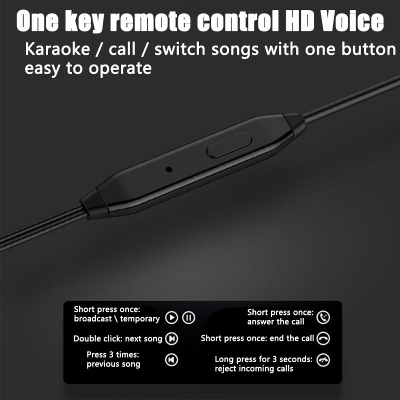 D21 Kabelgebundenes Headset In-Ear Bass Ohrstöpsel Smart Gaming Kopfhörer mit Mikrofon für Mobiltelefon Computer