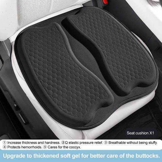 Gel Car Seat Cushion, Breathable Cooling Seat Cushions for Cars, Non-Slip & Comfortable Automotive Front Seats Cushion Pad for Driver, Chair