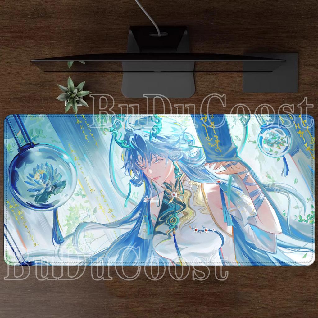 HD Printing Qingxiao Wuthering Waves WuWa Mousepad PC Gaming Keyboard Large Non-slip Base Rubber Desk Mat Anime Sexy Girl Carpet
