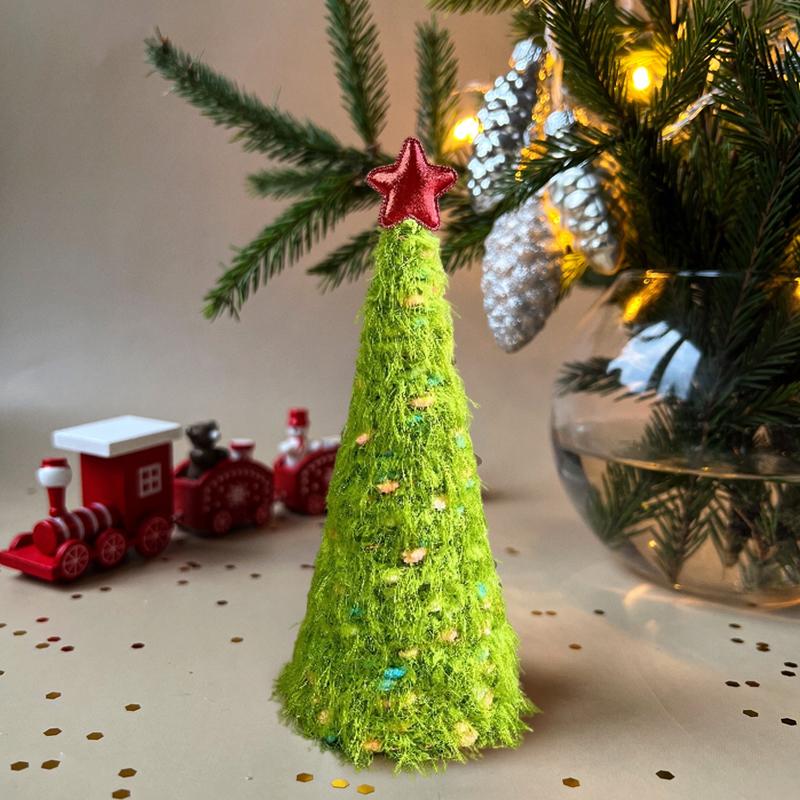 Christmas Christmas Desktop Ornaments Christmas Gifts Colorful Dot Design Cute Plush Christmas Tree Exquisite 3PCS/Set