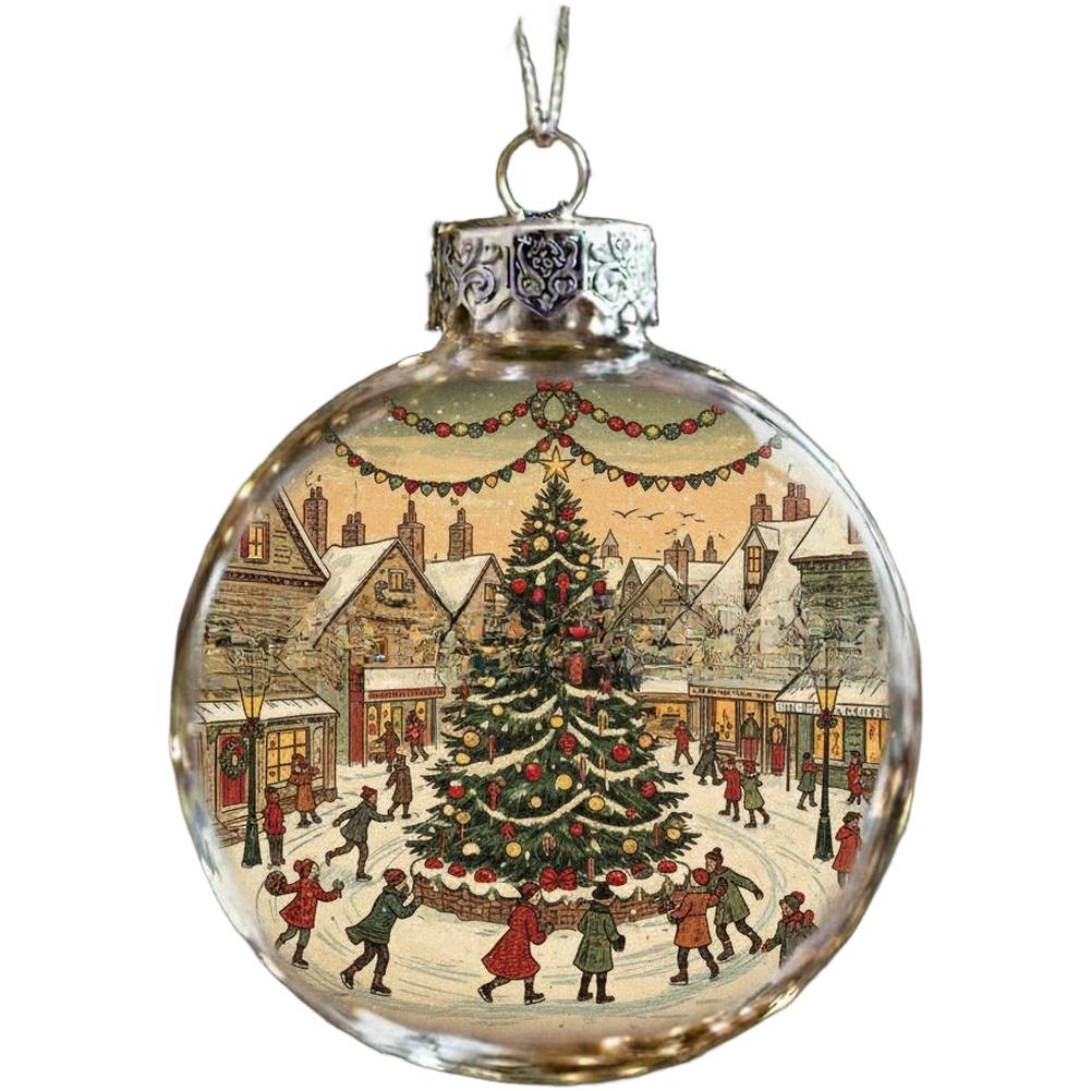 Urlaubs-Weihnachtsbaumkugeln Ornamente mit Vintage-Weihnachtsmann und Schneemann für traditionelle festliche Hängedekorationen