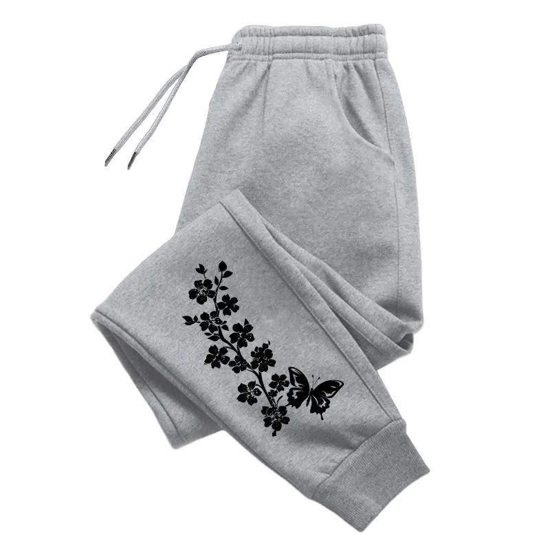 Arrival Women's Butterfly Print Sweatpants All Season Daily Casual Sport Jogging Pants Ladies Gym Fitness Trousers