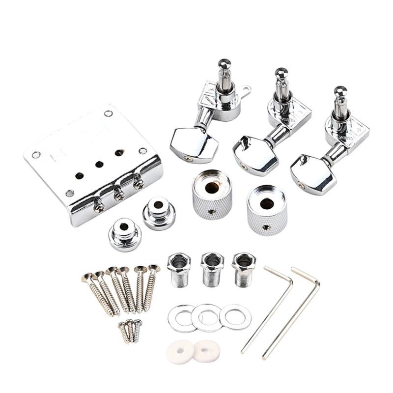 Piese de chitară cu 3 corzi, cu coadă dură, reglabile cu corzi 1R2L, butoane, spate, compatibile pentru trabucuri