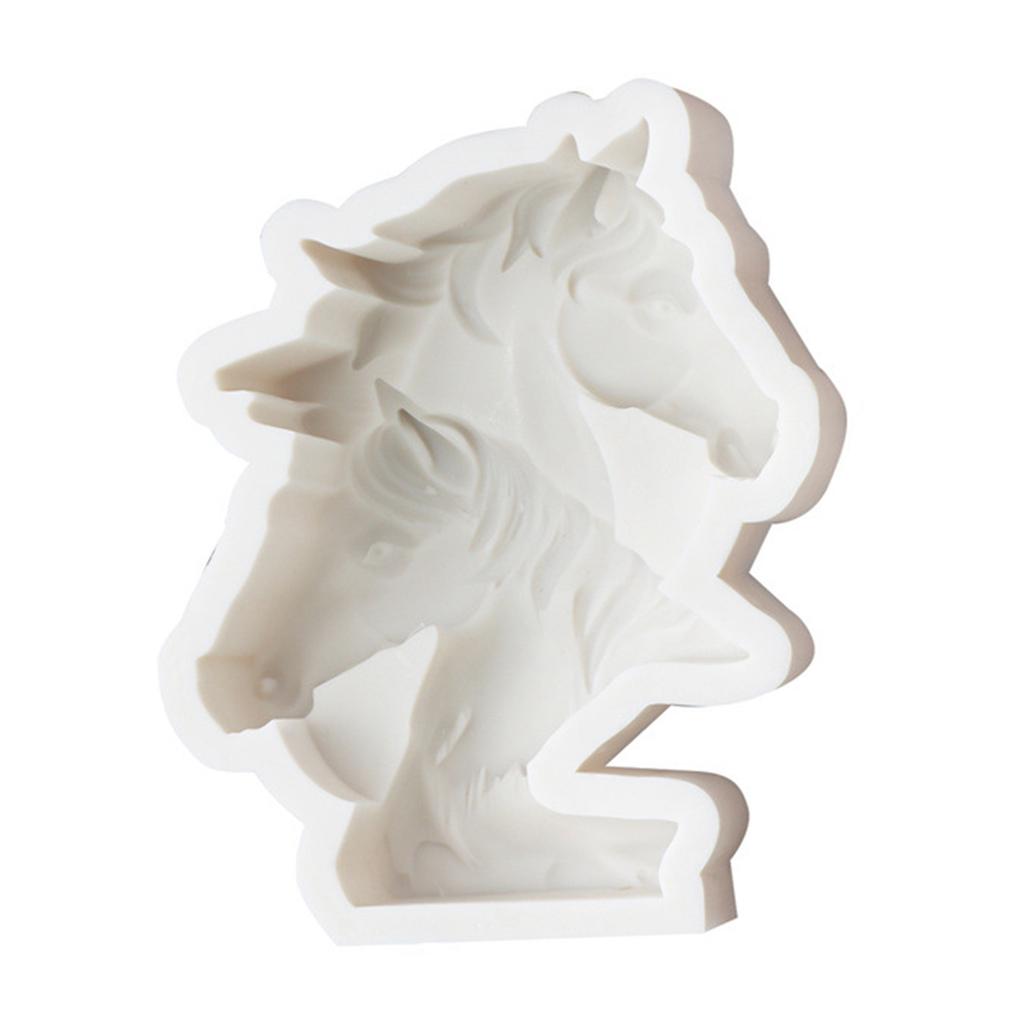 Multipurpose Horses Head Candle Sturdy Silicone Mold Double Designs for Creative Candle Making and Home Decoration