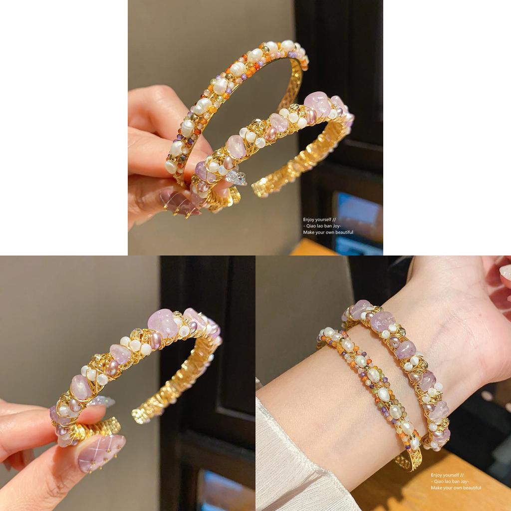 18k Gold Plated Zircon Pearl Bracelet With Geometric Design For Formal Occasions