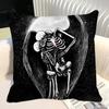 Simple Skull Love Married In Love Pillow Case Square Pillow Bedroom Sofa Leisure Comfort Cushion Car Home Decoration