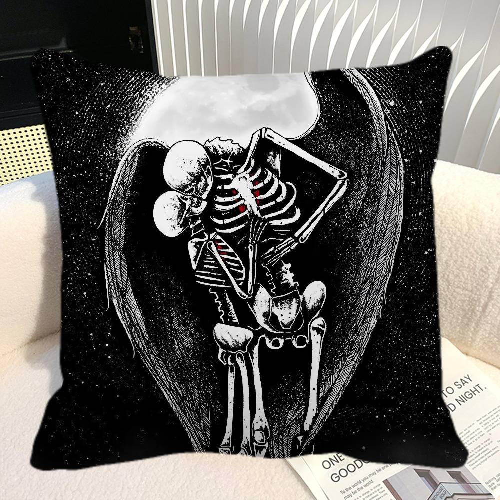 Simple Skull Love Married In Love Pillow Case Square Pillow Bedroom Sofa Leisure Comfort Cushion Car Home Decoration
