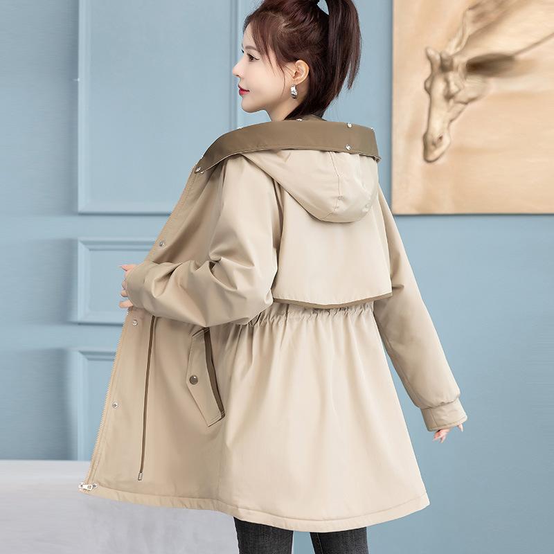 Removable down cotton-padded clothes for women's medium and long cotton-padded clothes, warm cotton-padded jackets in winter, one dress and three pies