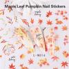 Thanksgiving Nail Decorations 6 Sheets with Maple Leaves and Pumpkins Self Adhesive Nail Art Stickers for Women