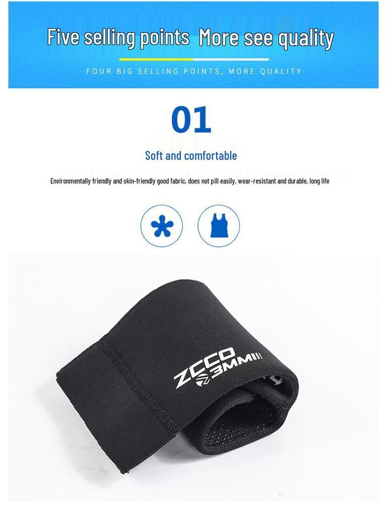 3mm ZCCO Super Elastic Winter Anti-Slip Diving Socks with Ankle Support, Anti-Abrasion Plus Size.
