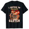 Gluten In Tolerant Cat Funny Meme T Shirts Men Cotton Humor Streetwear Tee Shirt Short Sleeve Wheat Bread Beer Loose Clothing